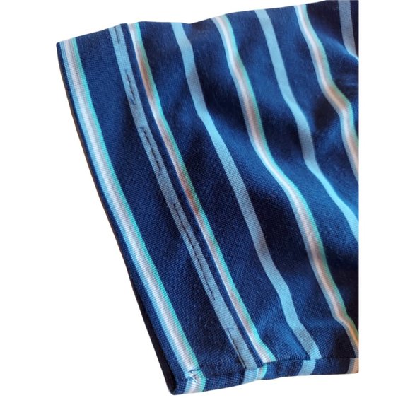 VTG PAULY & FORBES Mens Horizontal Striped Jersey Knit Polo Shirt Size Small - Picture 8 of 9